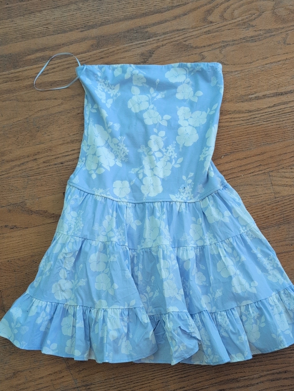 Aeropostale Light Blue Floral Tiered Girls' Dress New With Tags